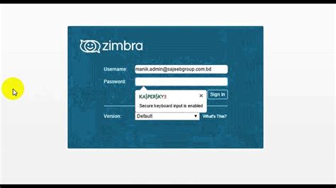 zimbra login.